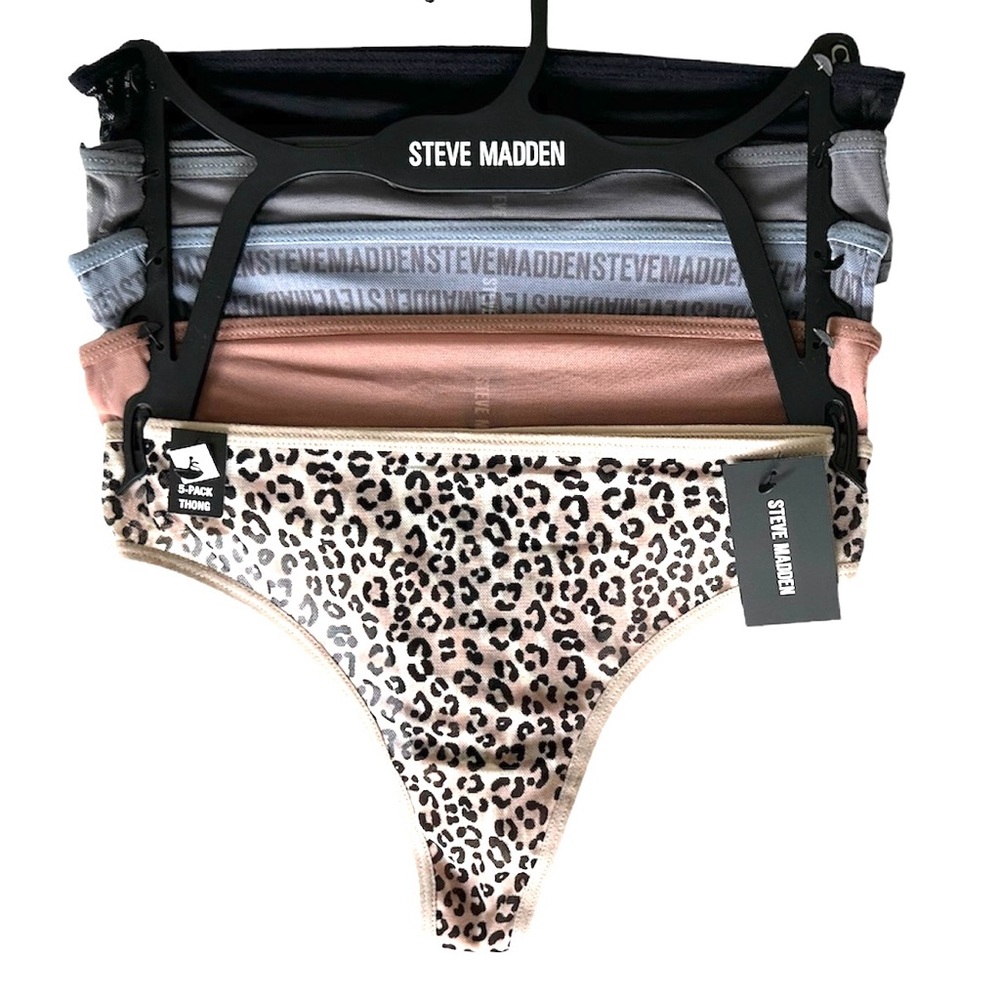 Steve Madden 5 Pc Thong Panties Size Small NEW WITH TAGS